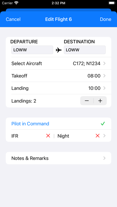 Screenshot #3 pour SkyPilot 3 - Flight Logbook