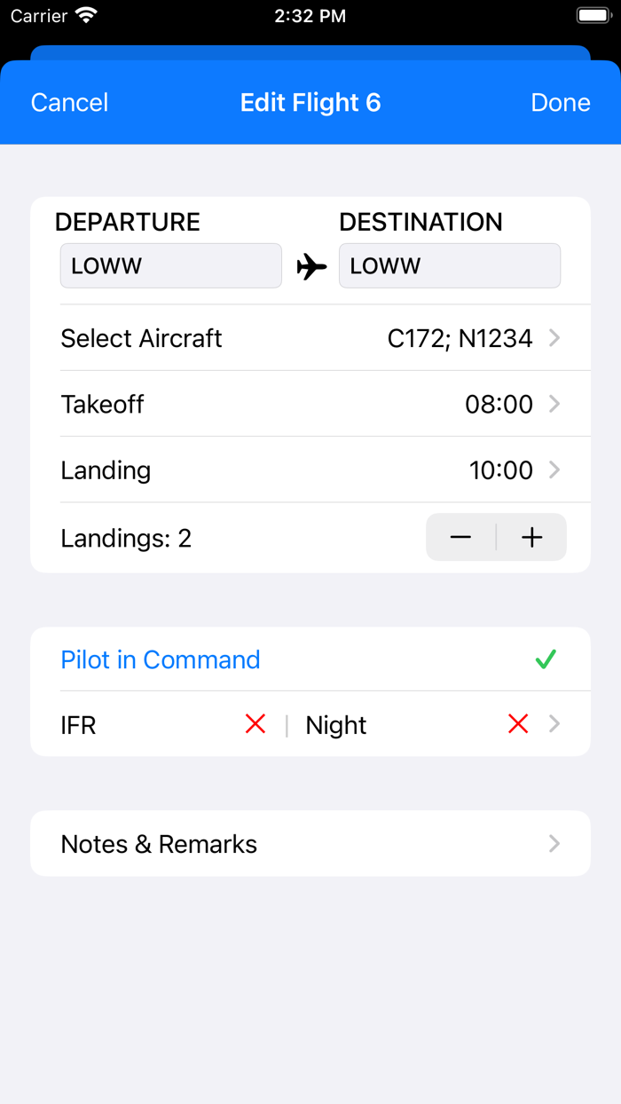 SkyPilot 3 - Flight Logbook