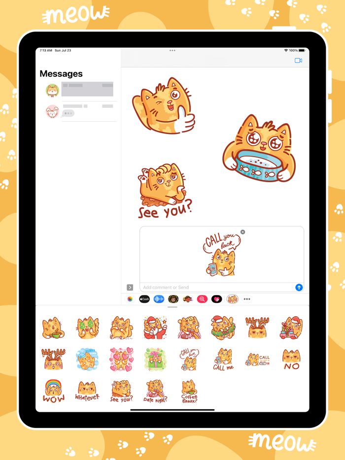 Cat stickers for iMessage