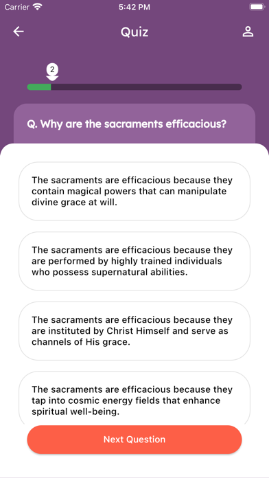 Catechism Quiz Screenshot