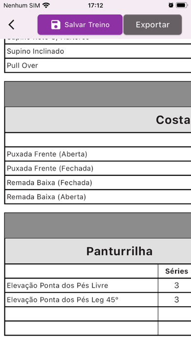 Criar Treino Musculação Screenshot