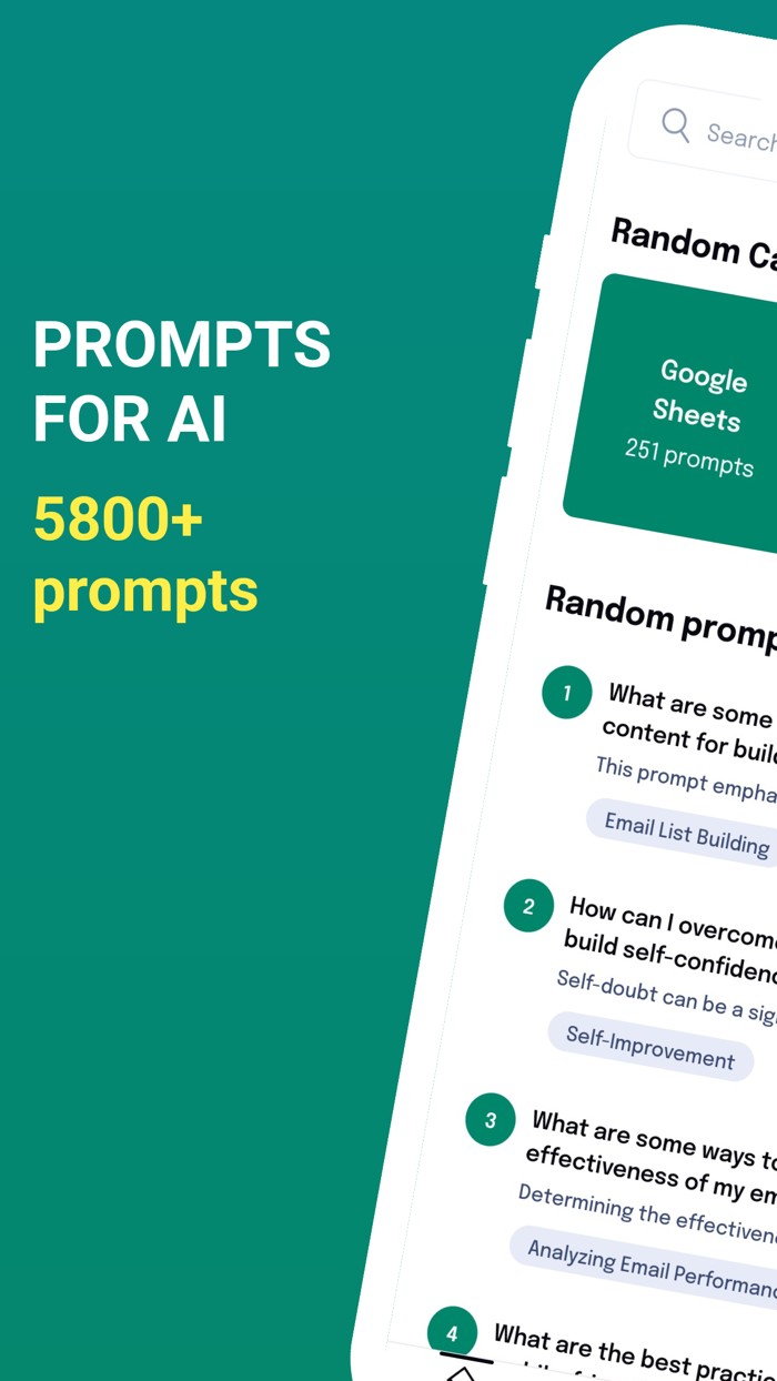 Prompts for AI 5800 prompts