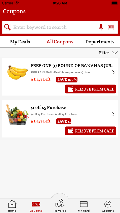 Gardner Grocery Rewards Screenshot