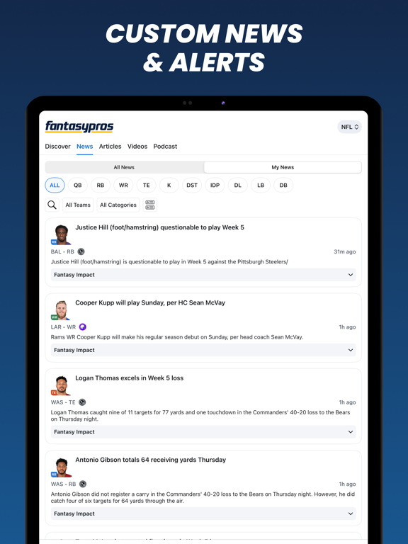 Screenshot #6 pour Fantasy News & Scores