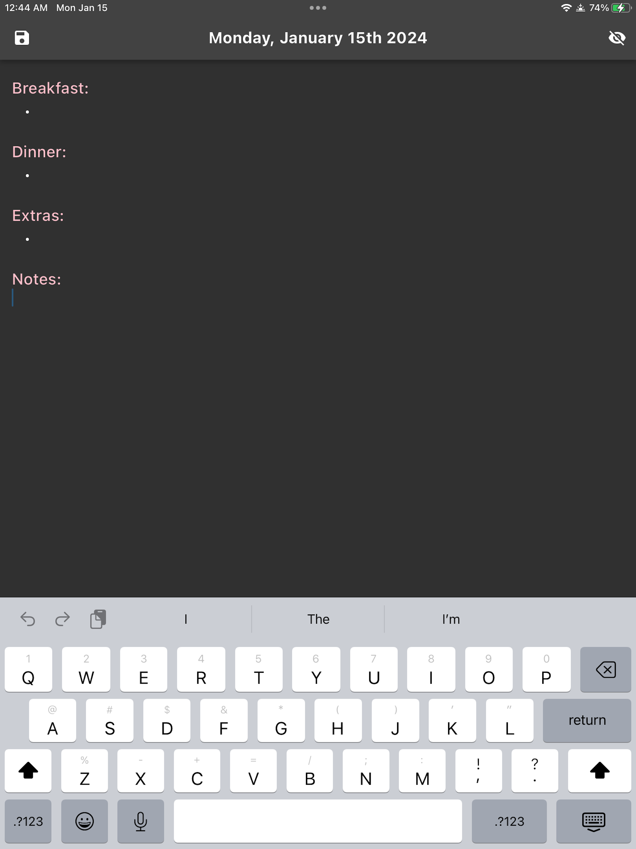 Productivity Page