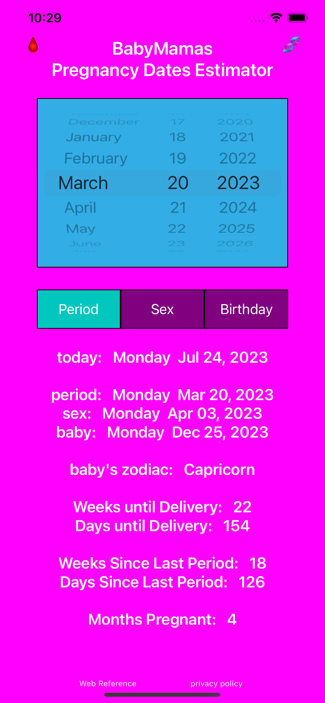 BabyMamas Pregnancy Dates
