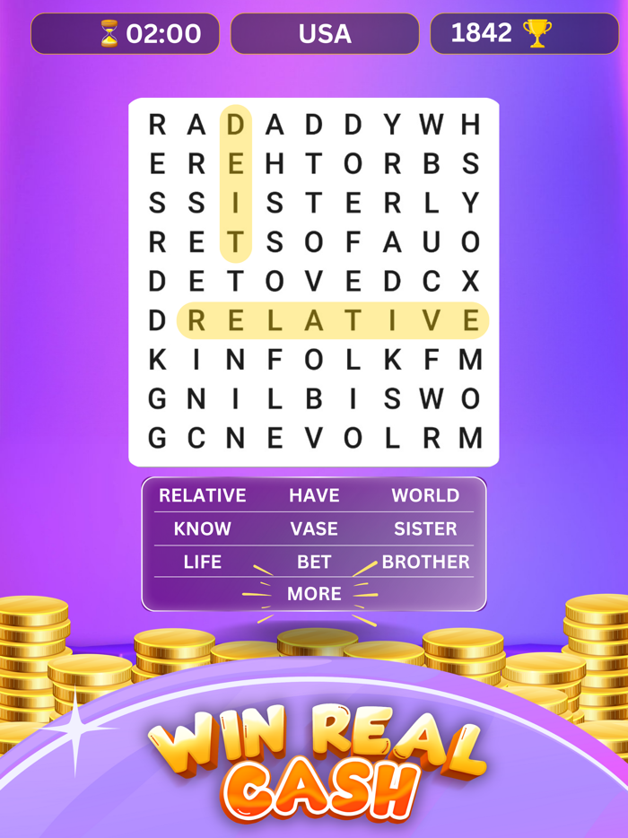 Word Search Real Cash Skillz