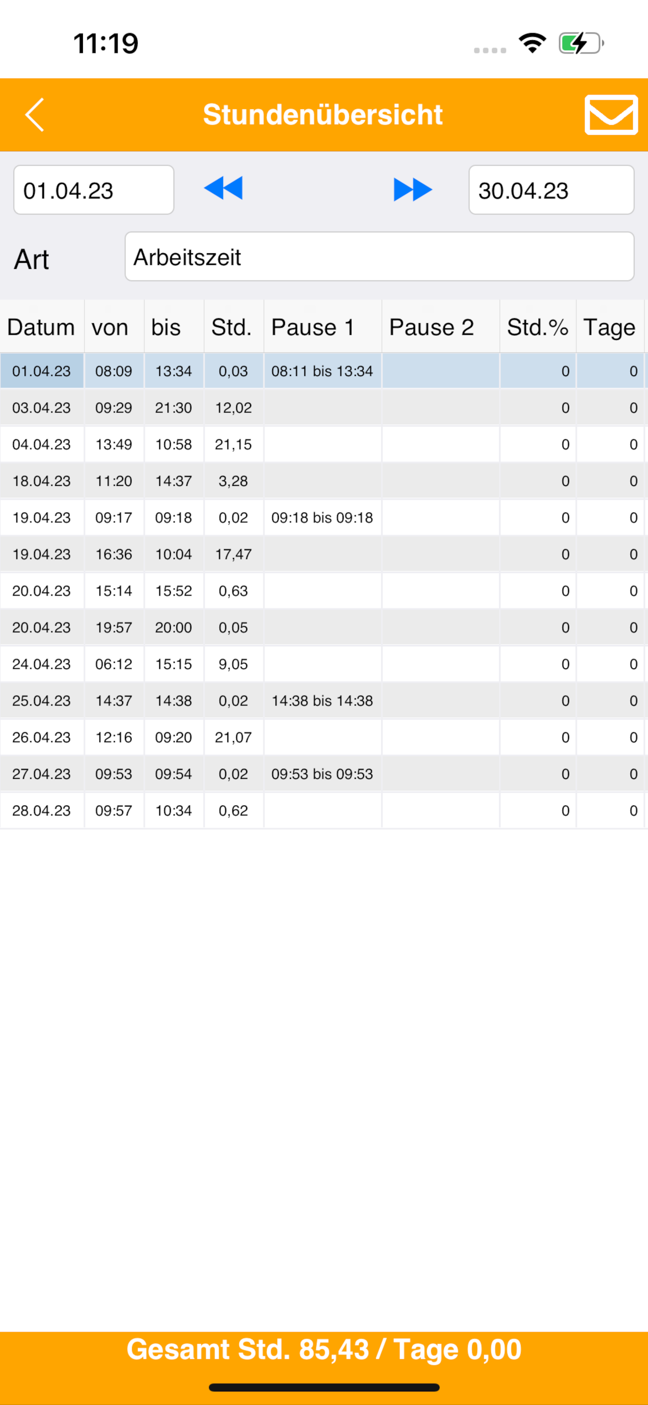 EasyTec mobile Zeiterfassung screenshot 5