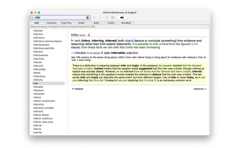 #3. Oxford Dictionary of English (macOS) Podle: Antony Lewis