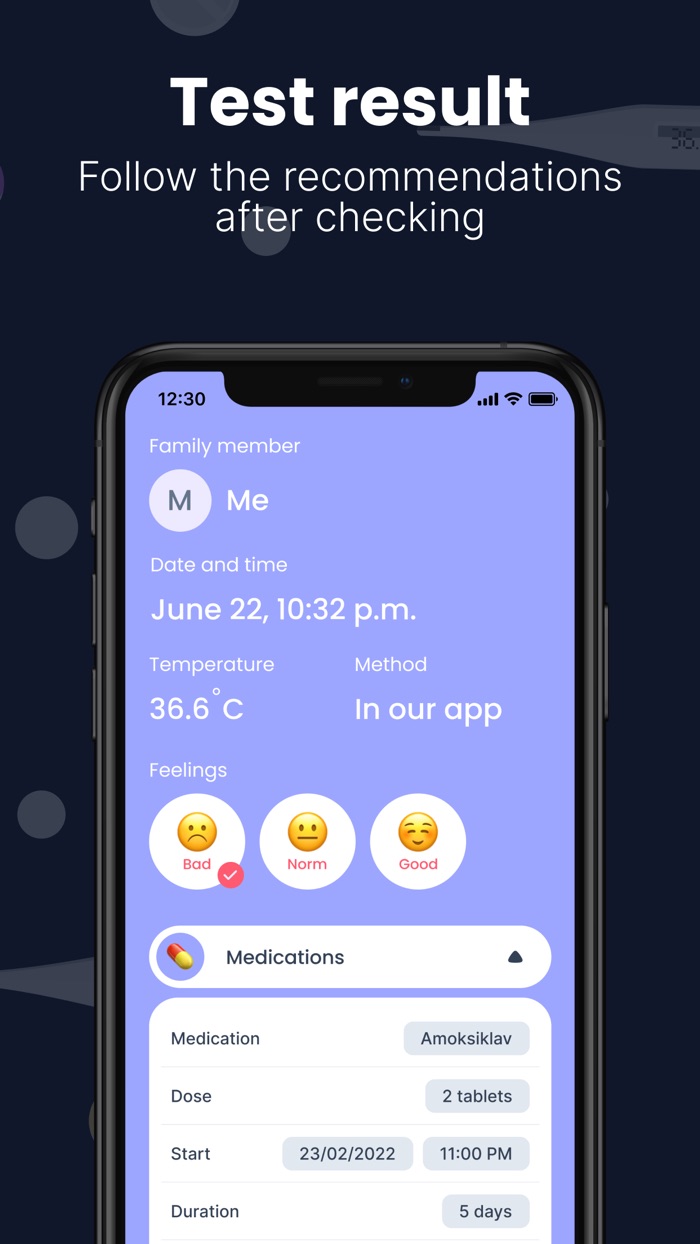 The thermometer body temp арр
