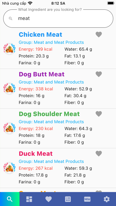 Material Nutrient Screenshot