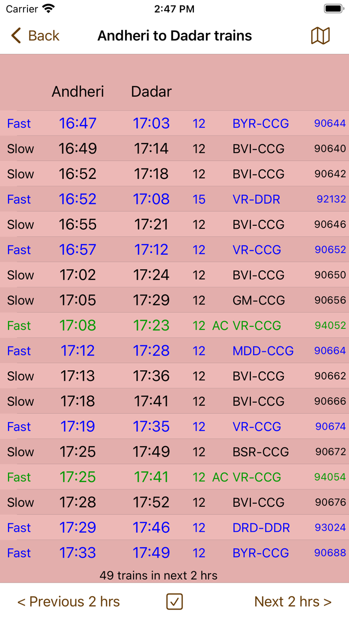 Mumbai Local Train Timetable