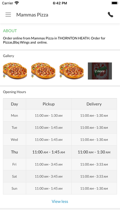 Mammas Pizza. Screenshot