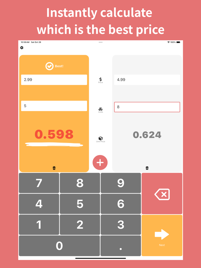Shopping Unit Price Calculator