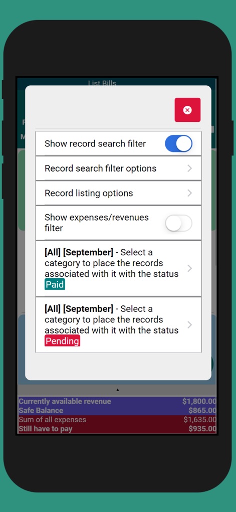 Easy Money Manager - Understand how the app empowers users with refined search capabilities, offering advanced search and filter toggles, alongside detailed category and status-based filtering.