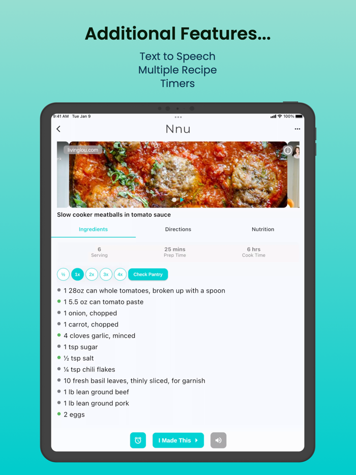 Nnu Meal Planner and Recipes