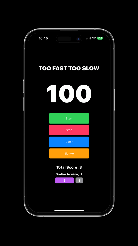 #1. Too Fast Too Slow (iOS) By: 1418 Technologies