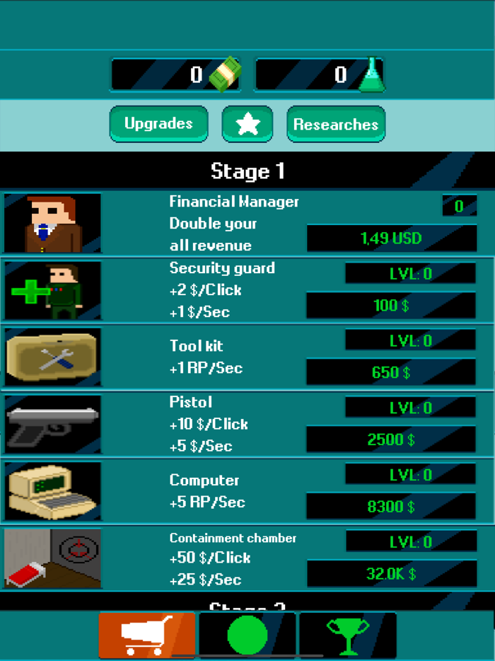 SCP Laboratory Idle Mobile app