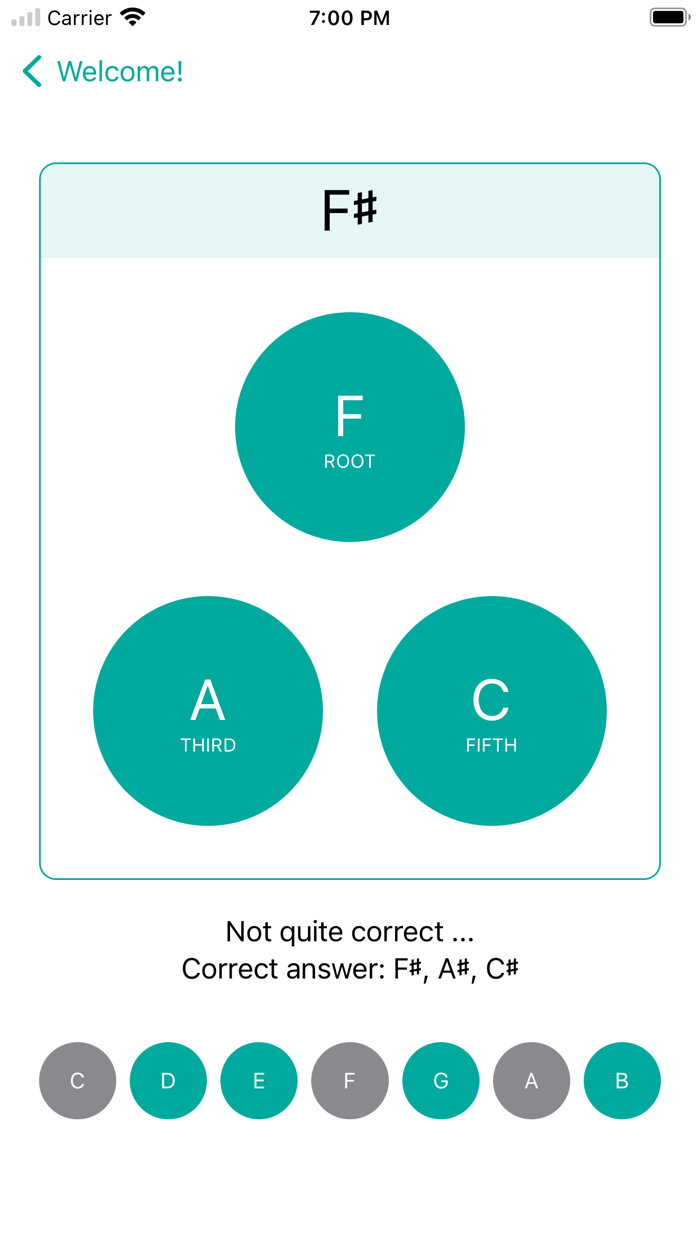 Triad Quiz Chord Construction