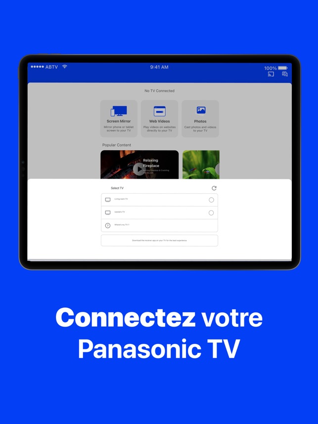 Screen Mirroring Panasonic TV dans l'App Store