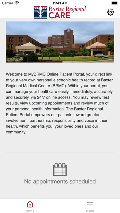 Baxter Regional CARE Screenshot