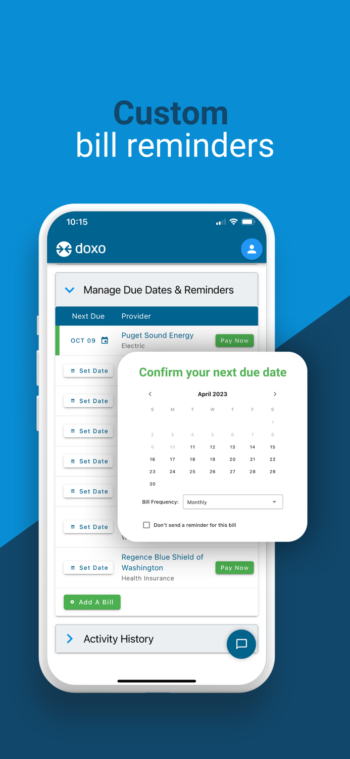 doxo Bill Pay and Reminders