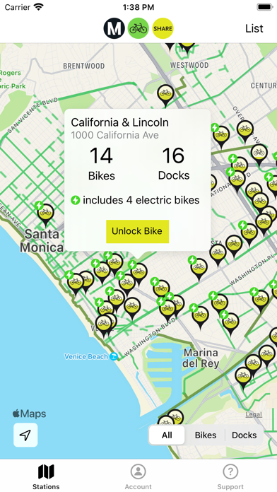 Metro Bike Share Screenshot