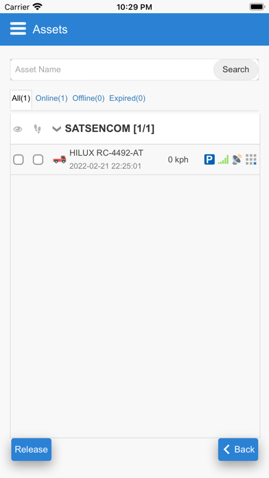 SAT Tracking Screenshot