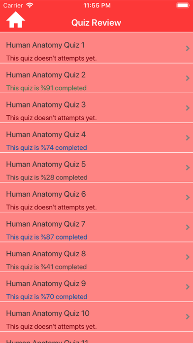 Human Anatomy Quizzes Screenshot