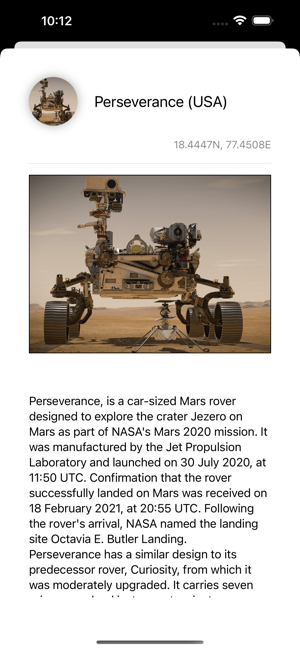 ‎Mars Info Screenshot