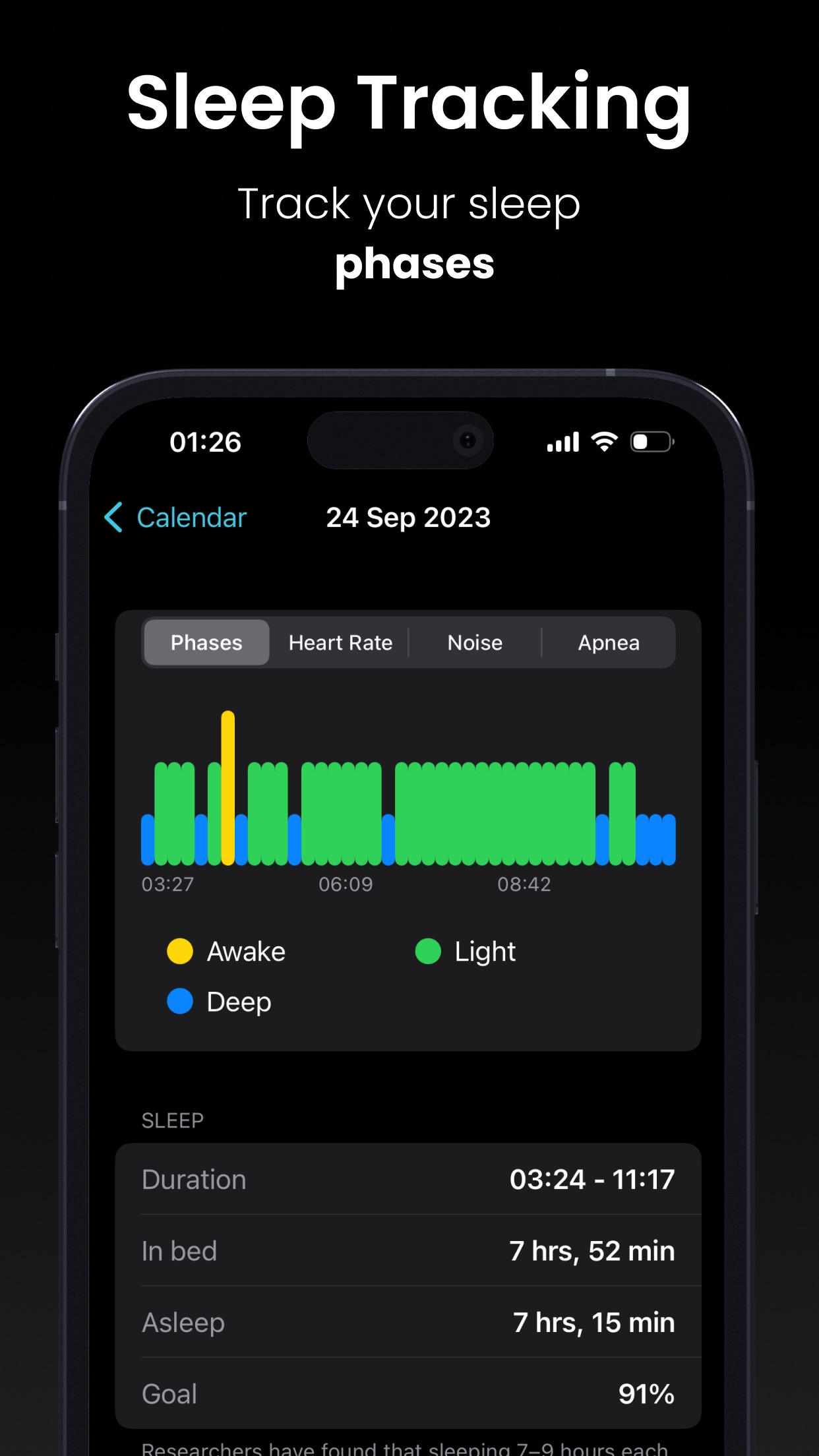 Screenshot do app NapBot - Auto Sleep Tracker