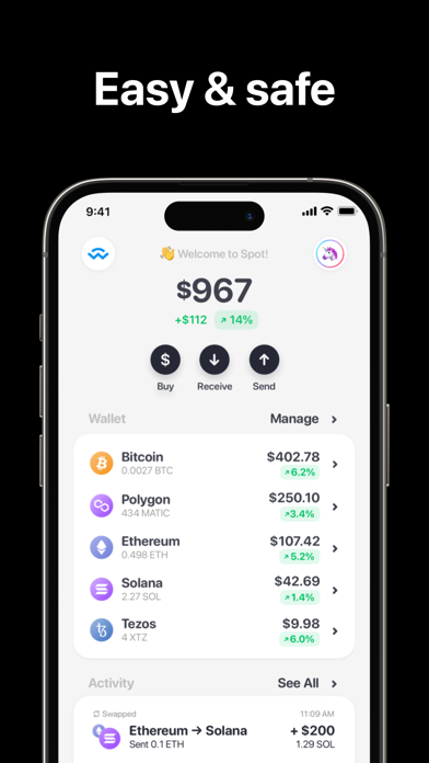 Spot: bitcoin & crypto wallet Screenshot