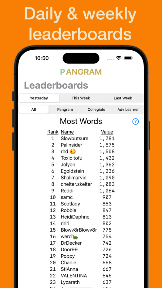 #9. Pangram (iOS) 由: Russell Neufeld