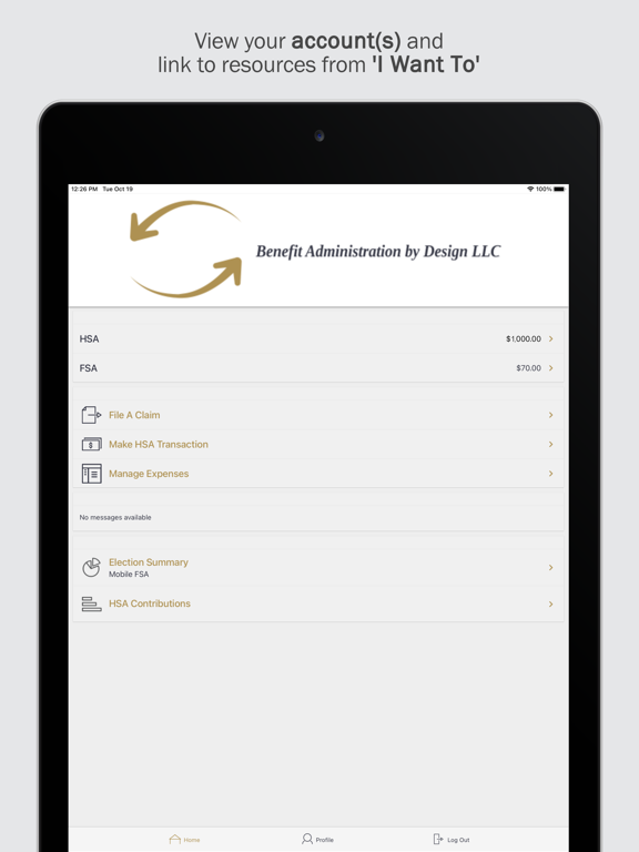 Benefit Admin by Design LLC iPad screenshot 1 - Finance app