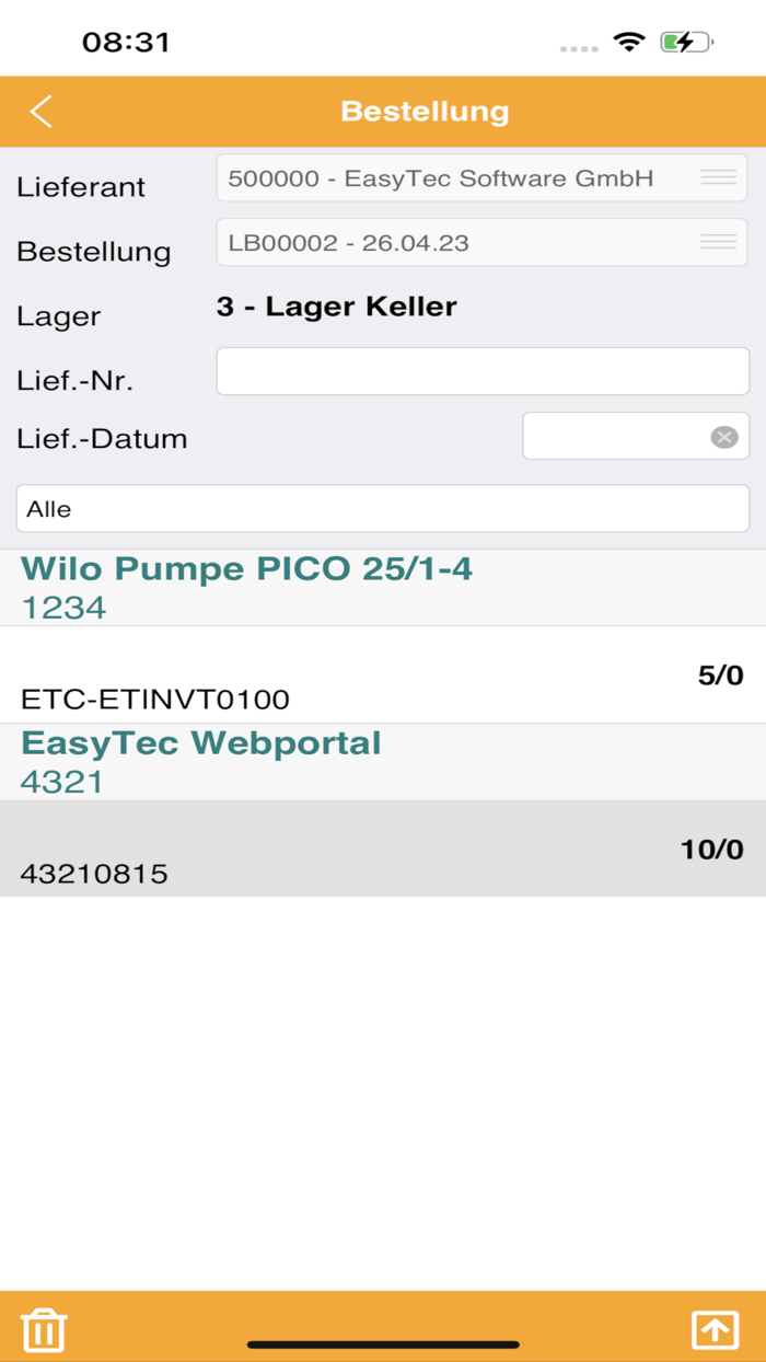 EasyTec mobile Lagerverwaltung