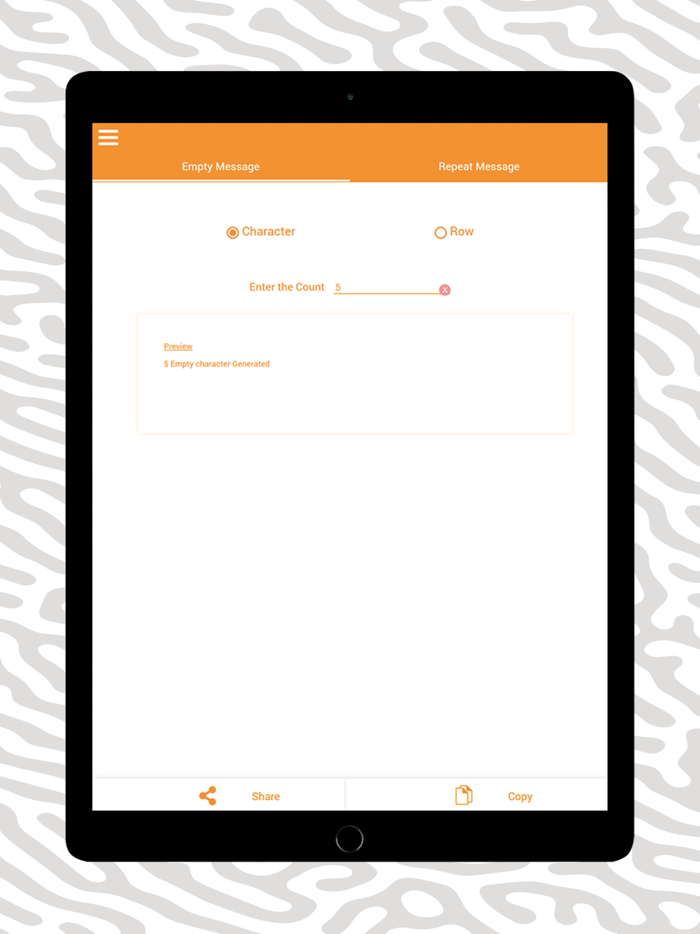 Blank or repeat text message