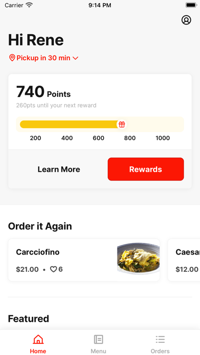 Speranza Italian Restaurant Screenshot