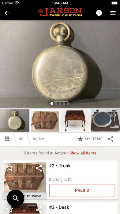 Larson Family Auction Screenshot