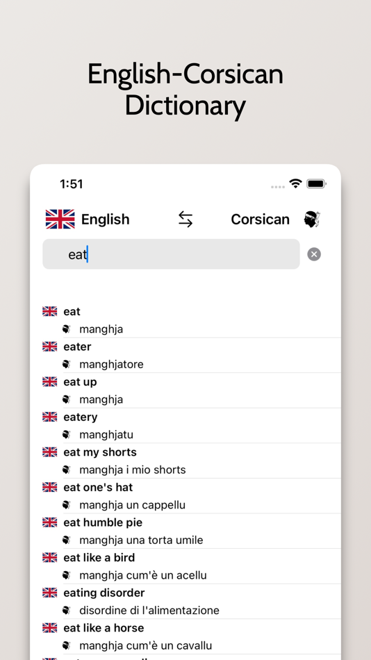 #1. Corsican-English Dictionary (iOS) Podle: FB PUBLISHING LLC