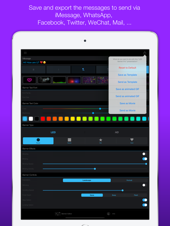 LED Banner Pro: Marquee maker iPad screenshot 4 - Utilities app