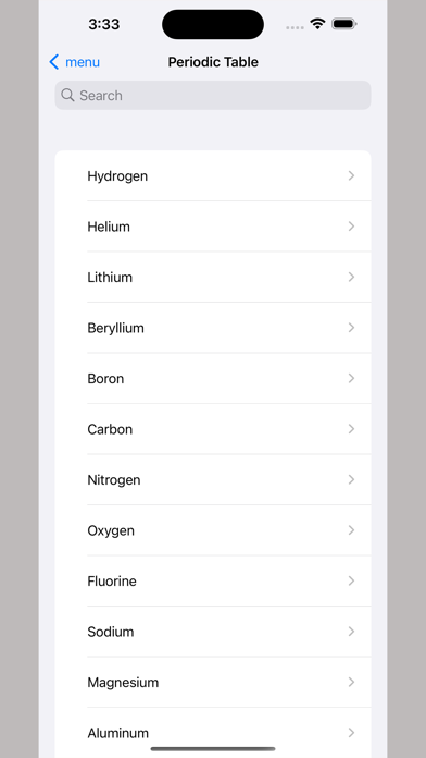 Chemistry Chapters Screenshot