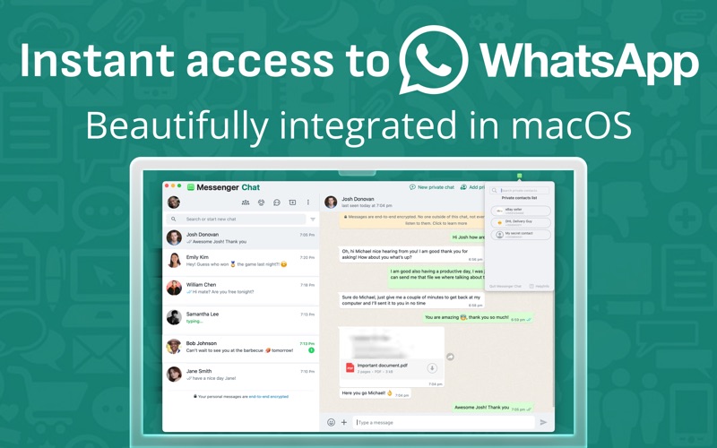 Screenshot #1 pour Messenger Chat for WhatsApp