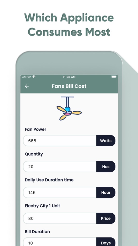#4. Electricity Cost Calculators (iOS) بواسطة: Kantaben Gorasiya