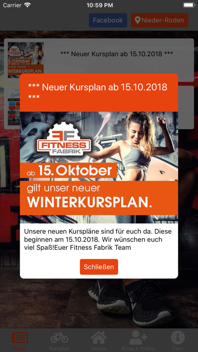 Fitness Fabrik Mobil Screenshot