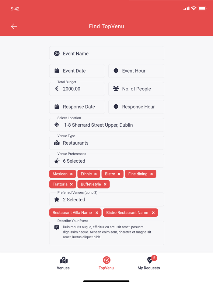 Top Venu - Event Venue Finder