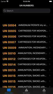 un numbers dangerous goods adr iphone screenshot 1