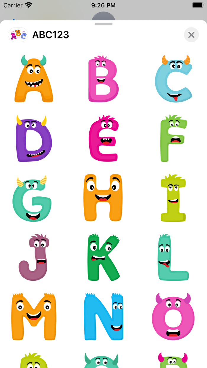 ABC 123 Funny Stickers HD