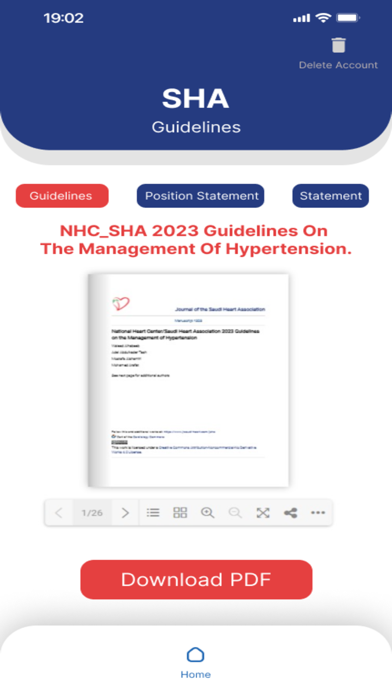 SHA Guidelines Screenshot