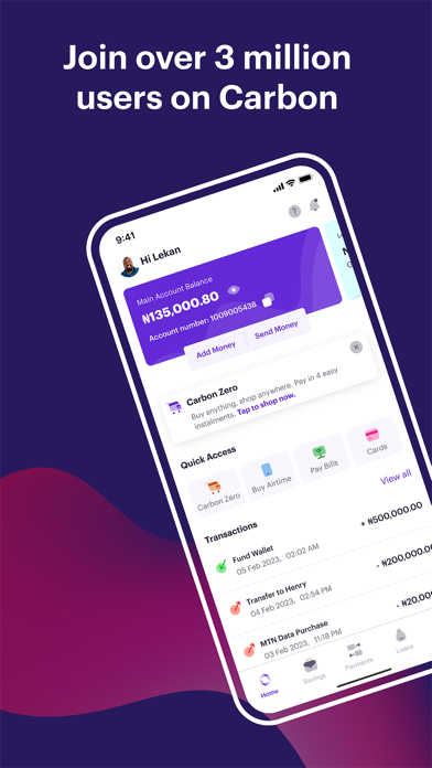Screenshot #1 pour Carbon: Mobile Banking & Loans
