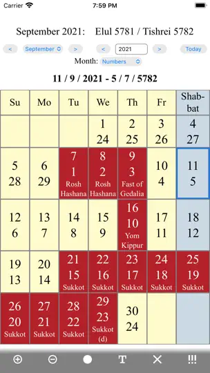Screenshot von Jewish Calendar And Holidays L auf dem iPhone 3